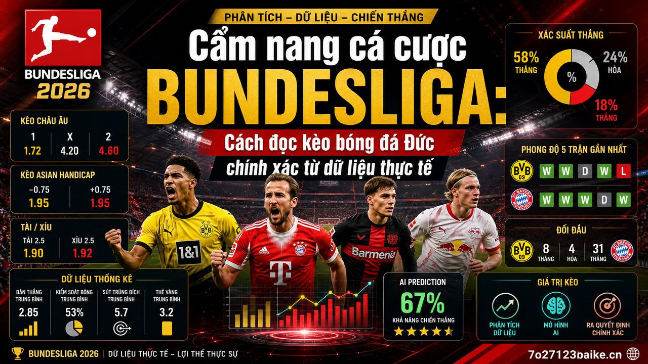 Cẩm nang cá cược Bundesliga: Cách đọc kèo bóng đá Đức chính xác từ dữ liệu thực tế